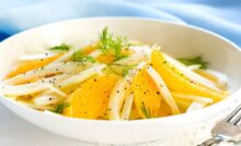 Insalata finocchi, arance salmone
